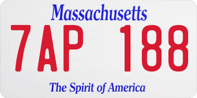 MA license plate 7AP188