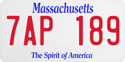 MA license plate 7AP189