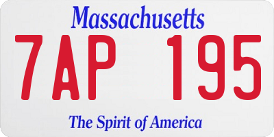 MA license plate 7AP195