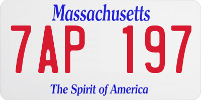 MA license plate 7AP197
