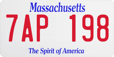 MA license plate 7AP198