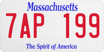 MA license plate 7AP199