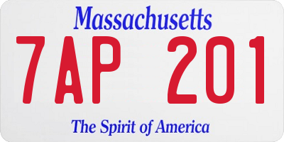 MA license plate 7AP201