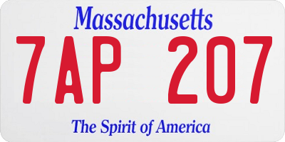 MA license plate 7AP207