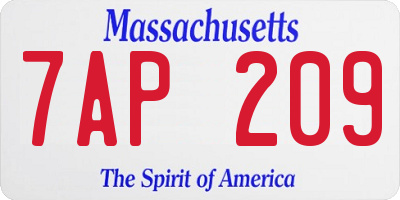 MA license plate 7AP209