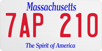 MA license plate 7AP210