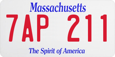 MA license plate 7AP211