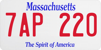 MA license plate 7AP220