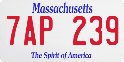 MA license plate 7AP239