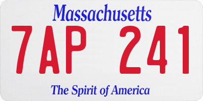 MA license plate 7AP241