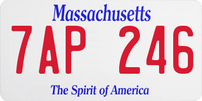 MA license plate 7AP246