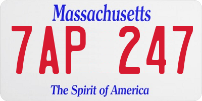MA license plate 7AP247