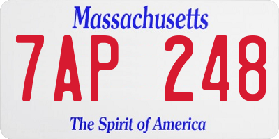 MA license plate 7AP248