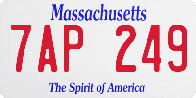 MA license plate 7AP249