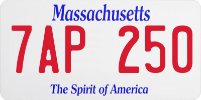 MA license plate 7AP250
