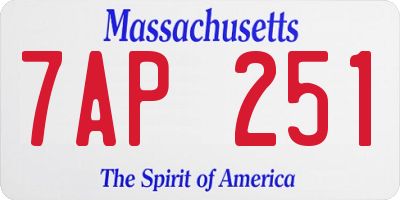 MA license plate 7AP251