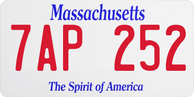 MA license plate 7AP252