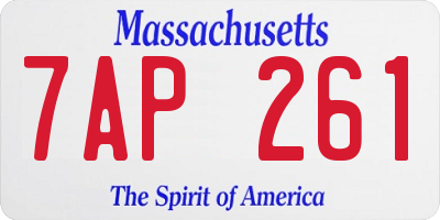MA license plate 7AP261