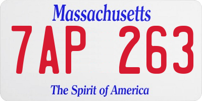MA license plate 7AP263