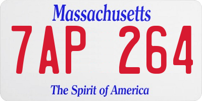 MA license plate 7AP264