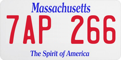 MA license plate 7AP266