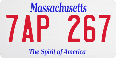 MA license plate 7AP267