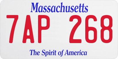 MA license plate 7AP268