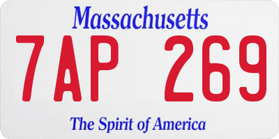 MA license plate 7AP269