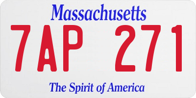 MA license plate 7AP271