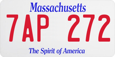 MA license plate 7AP272