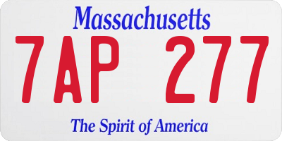 MA license plate 7AP277