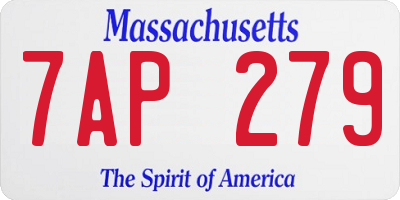 MA license plate 7AP279