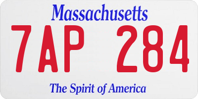 MA license plate 7AP284