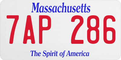 MA license plate 7AP286