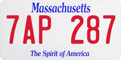 MA license plate 7AP287