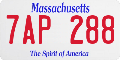 MA license plate 7AP288