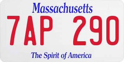 MA license plate 7AP290