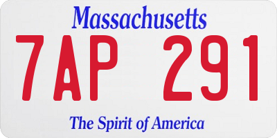 MA license plate 7AP291