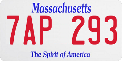 MA license plate 7AP293