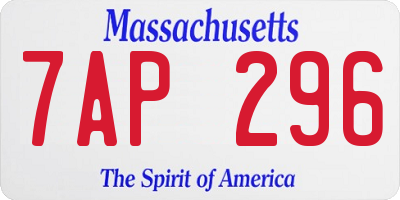 MA license plate 7AP296