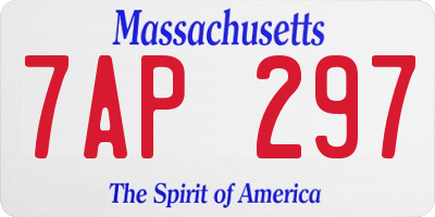 MA license plate 7AP297