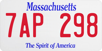 MA license plate 7AP298