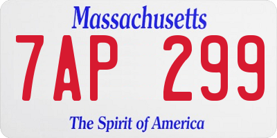 MA license plate 7AP299