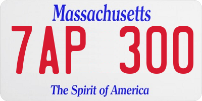 MA license plate 7AP300