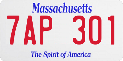 MA license plate 7AP301