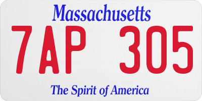 MA license plate 7AP305