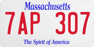 MA license plate 7AP307