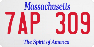 MA license plate 7AP309
