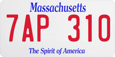 MA license plate 7AP310
