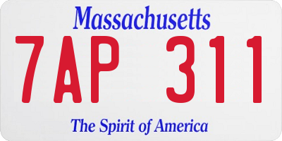 MA license plate 7AP311